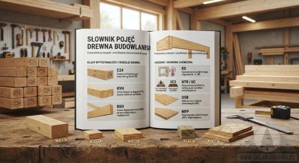 Słownik pojęć drewna budowlanego – C24, KVH, BSH, KD, NTR, UC, OSB, MFP