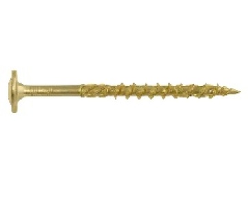 Wkręt ciesielski WKCP Ø6×120 mm — główka podkładkowa, żółty ocynk