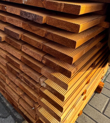 Deska Tarasowa Sosna 28×120 mm Ryflowana Impregnowana Brąz, A/B